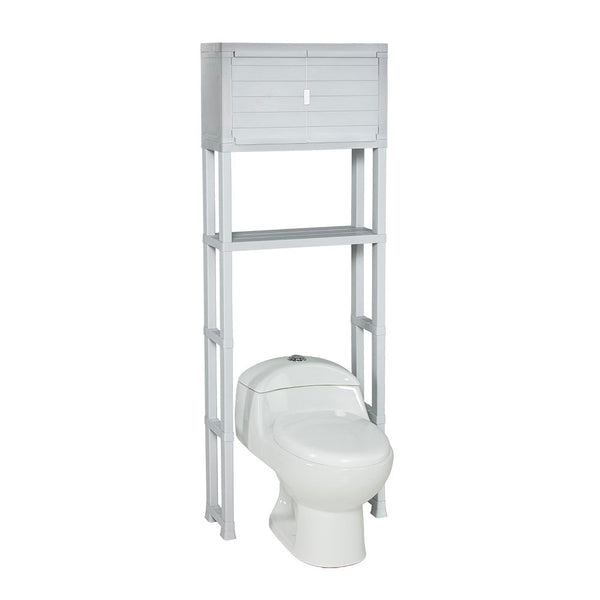 Estante Organizador con Puertas para Baño Gris Hielo