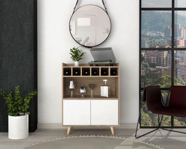 Combo para Sala Candela, incluye Recibidor y Mueble Bar.