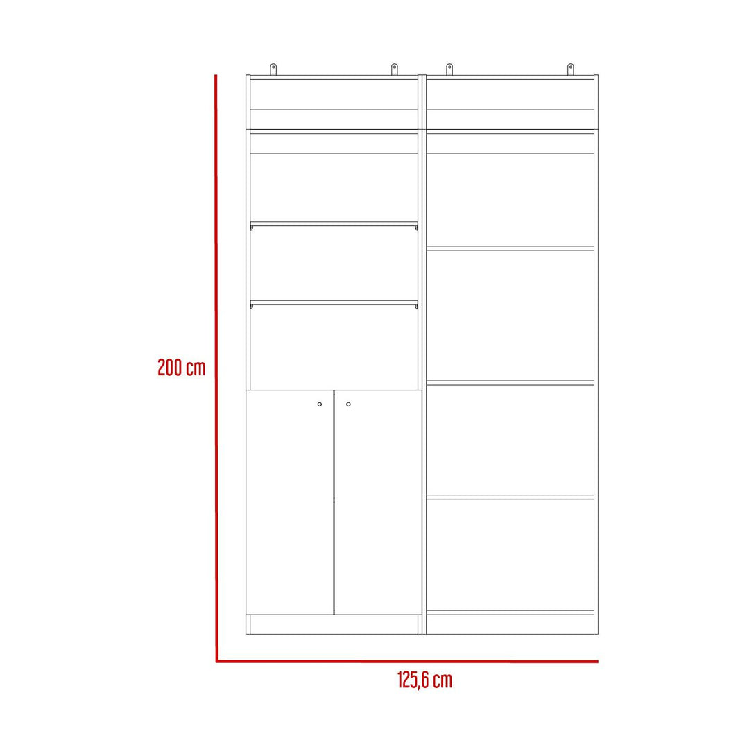 Combo de Bibliotecas Home, Blanco, Incluye Dos Bibliotecas y Dos complementos - VIRTUAL MUEBLES