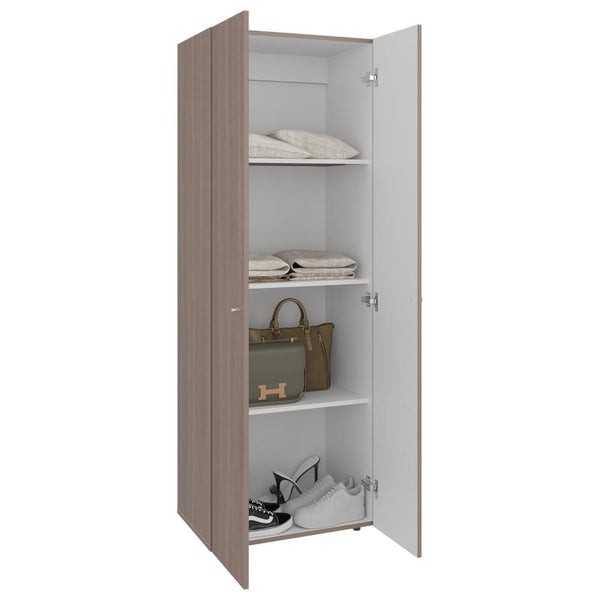 Closet Beico, Bardolino y Blanco Duqueza, con dos Puertas Abatibles y tres entrepaños