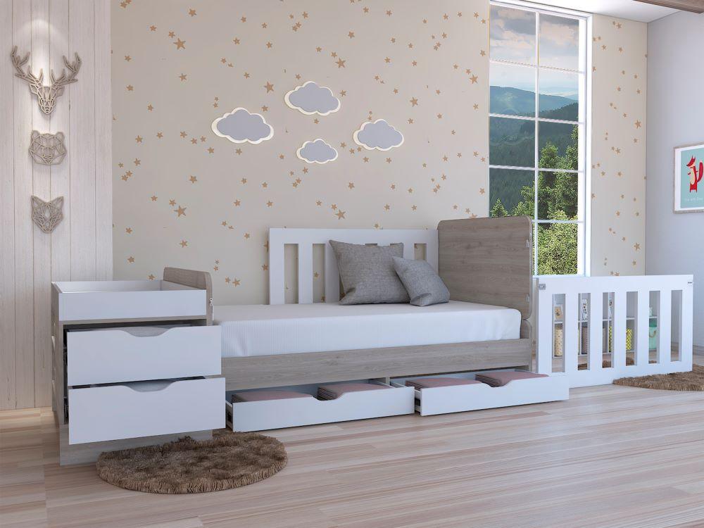 Combo Para Habitación Farid Incluye Cama Infantil y Organizador.