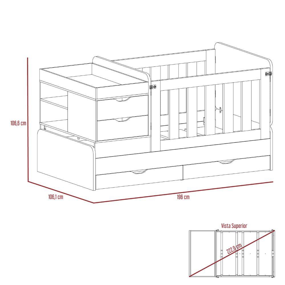 Combo Para Habitación Farid Incluye Cama Infantil y Organizador.