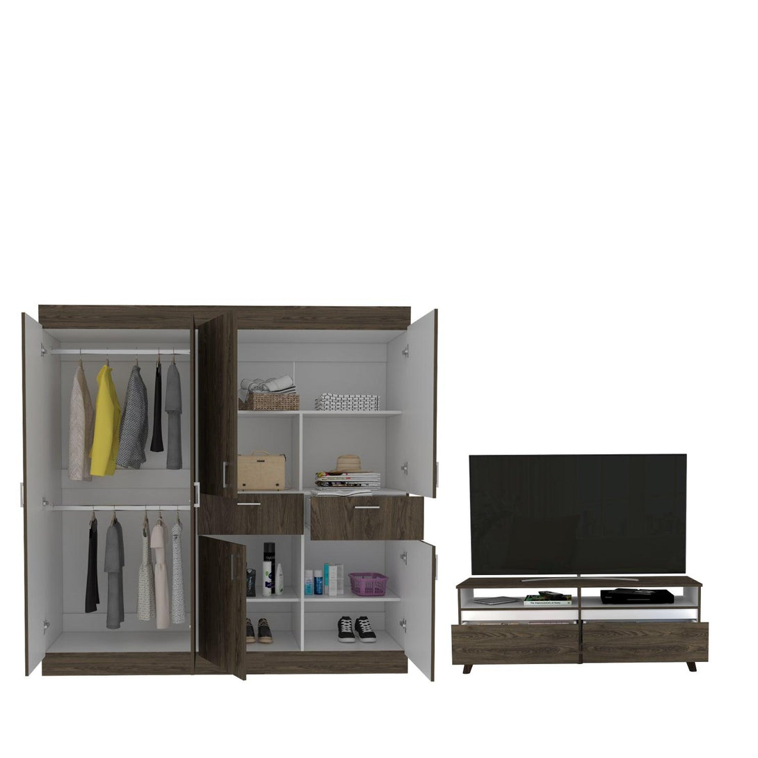Combo para Habitación Treicy, incluye Closet y Mesa para TV.