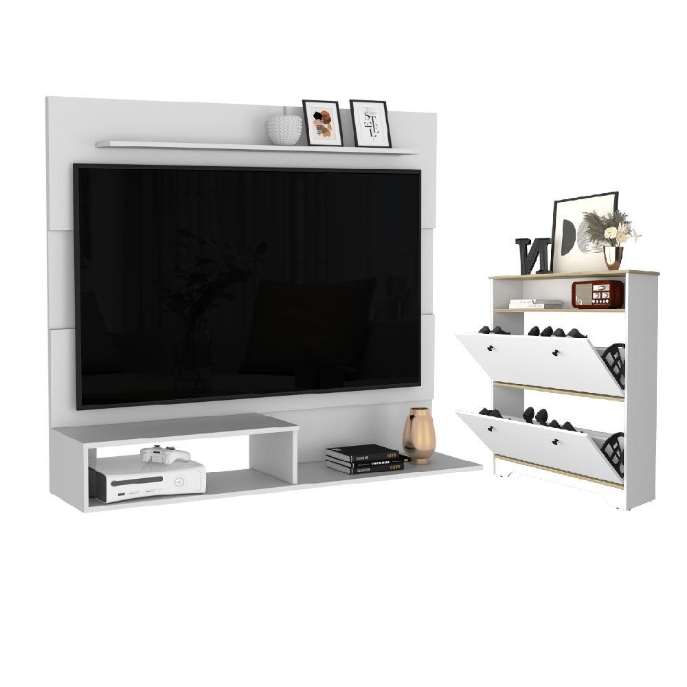 Combo para Habitación Dukat, incluye Panel de TV y Zapatero.