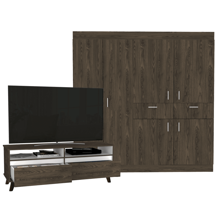 Combo para Habitación Treicy, incluye Closet y Mesa para TV.