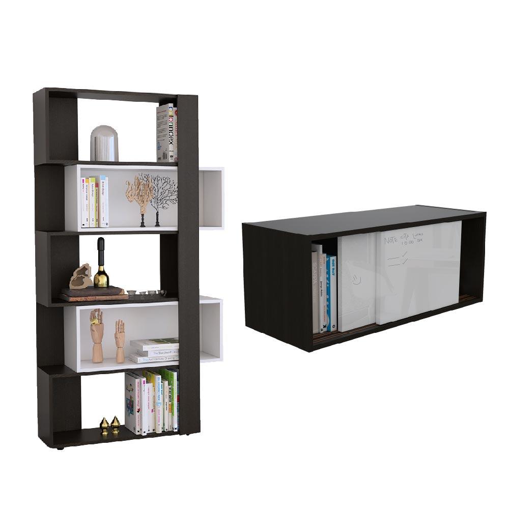 Combo para Oficina Toledo, incluye Biblioteca y Gabinete Auxiliar.