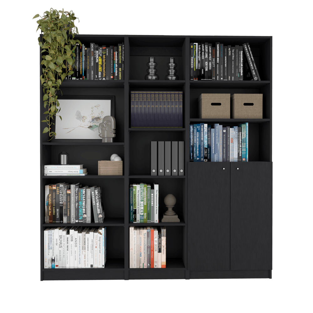 Combo de Bibliotecas Home Eco, Wengue, Incluye Tres Bibliotecas. - VIRTUAL MUEBLES