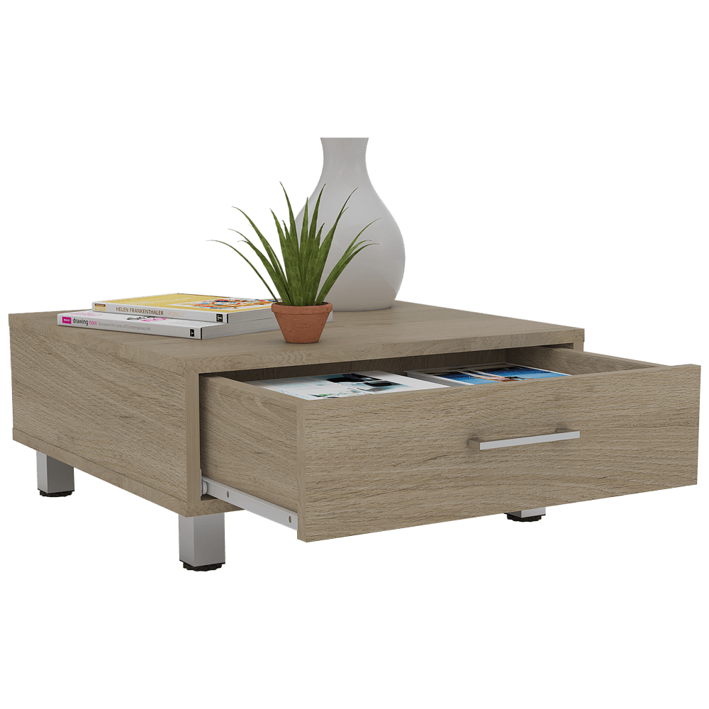 Combo Para Sala Nhedaly, Incluye Biblioteca Escalera Mesa Auxiliar Y Mesa De Centro.