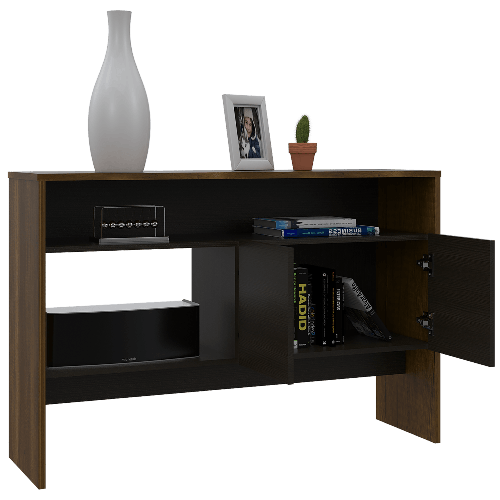 Combo Para Sala Allende, Incluye Mesa Para Tv Biblioteca Mesa Auxiliar Y Mesa De Centro.