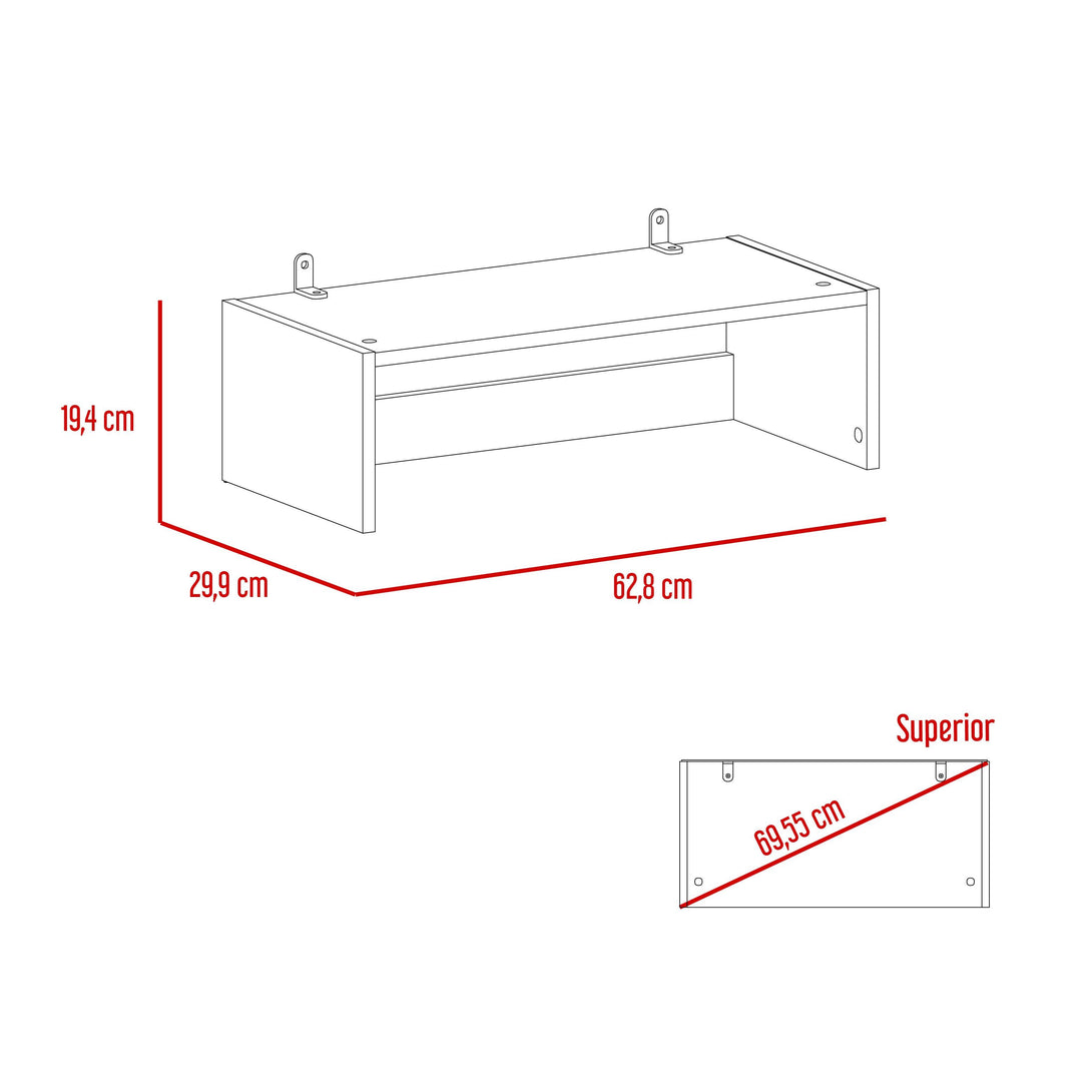 Complemento de Biblioteca Home, Wengue, para Adicionar un Compartimiento a tus Espacios - VIRTUAL MUEBLES