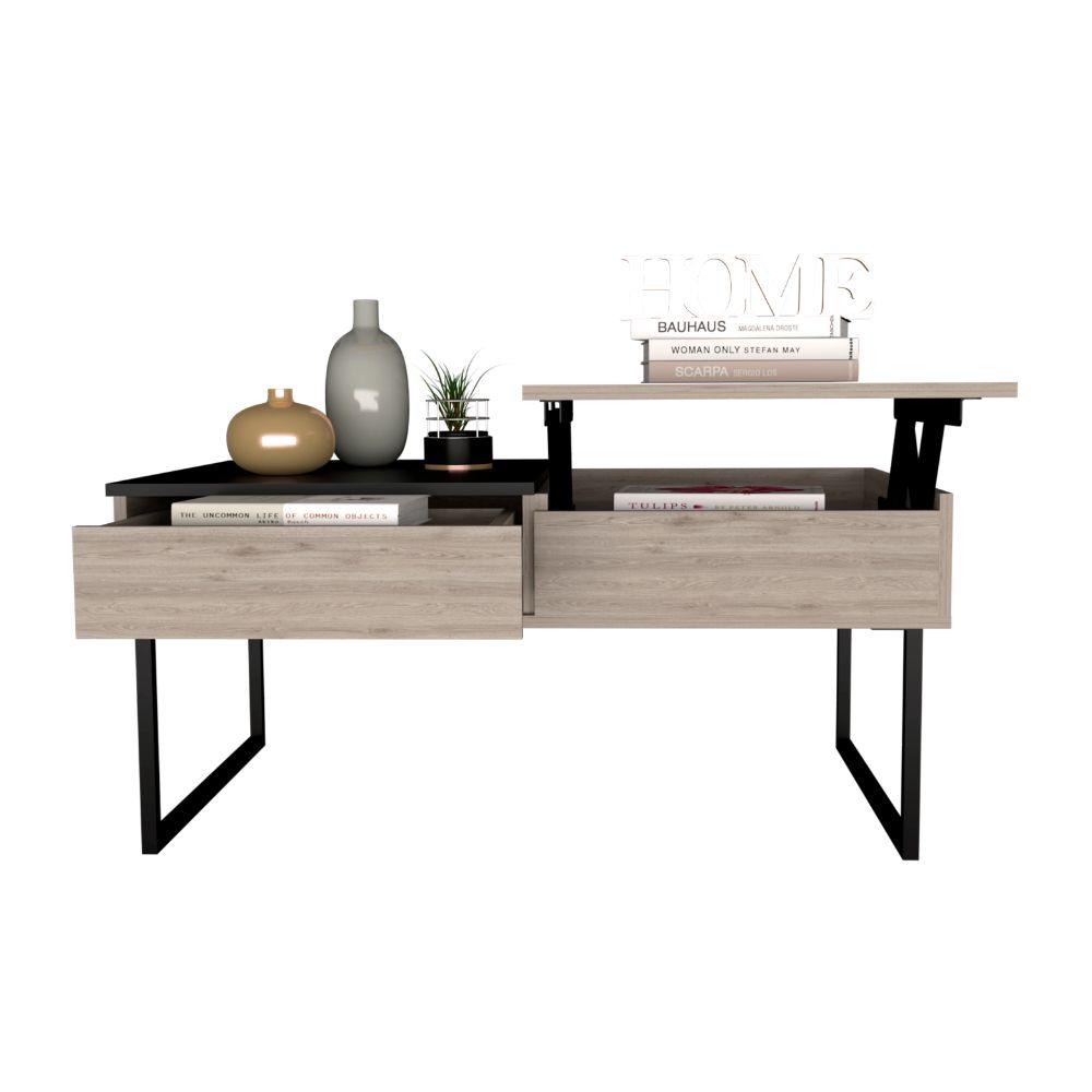 Mesa de Centro Salento, Humo y Wengue, con Gran Capacidad de Almacenamiento - VIRTUAL MUEBLES