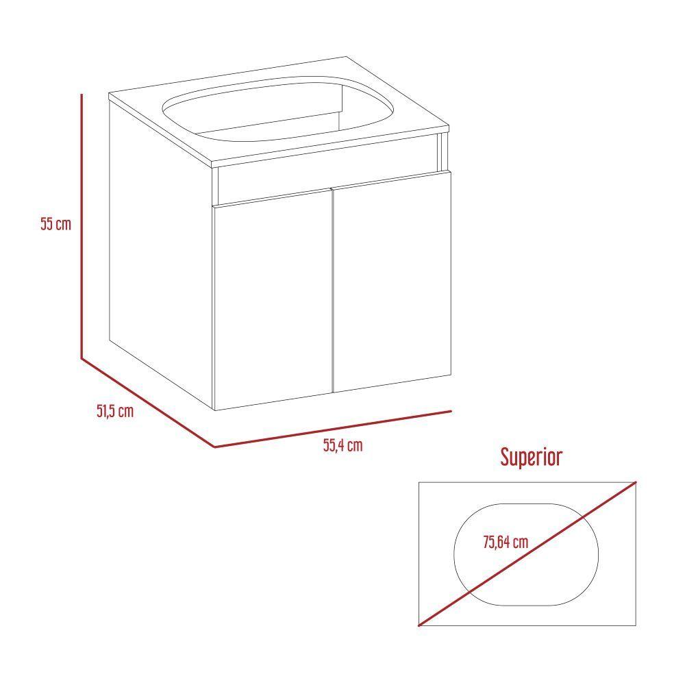 Combo Para Baño Kiribati Incluye Mueble Lavamanos y Gabinete.