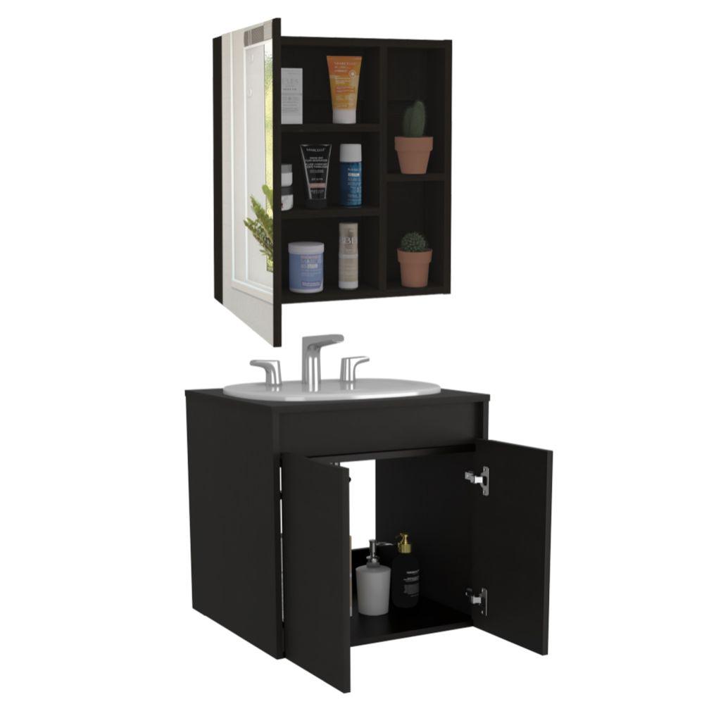 Combo Para Baño Kiribati Incluye Mueble Lavamanos y Gabinete.