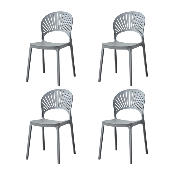 Silla Paraiso, Color Gris Oscuro, Con espaldar y diseño Moderno X4